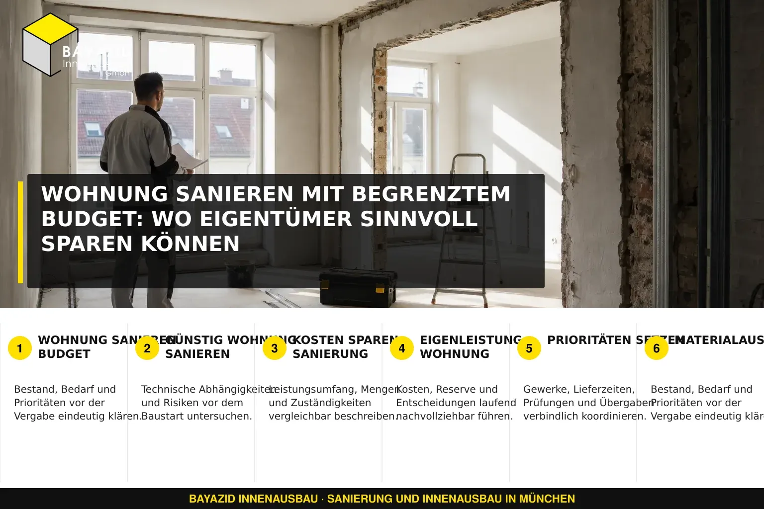 Wohnung sanieren mit begrenztem Budget: Wo Eigentümer sinnvoll sparen können