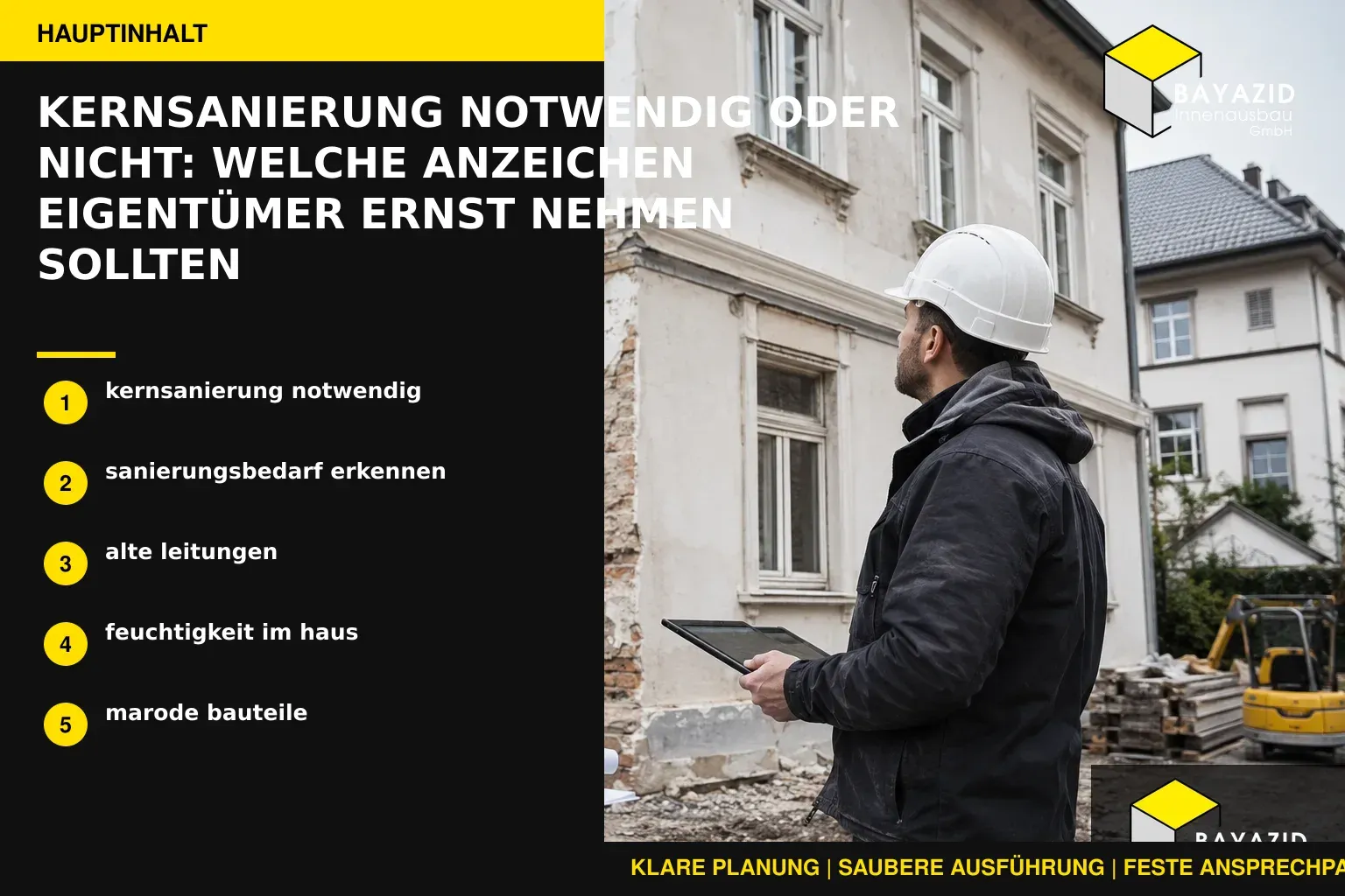 Beitragsbild: Kernsanierung notwendig oder nicht: Welche Anzeichen Eigentümer ernst nehmen sollten