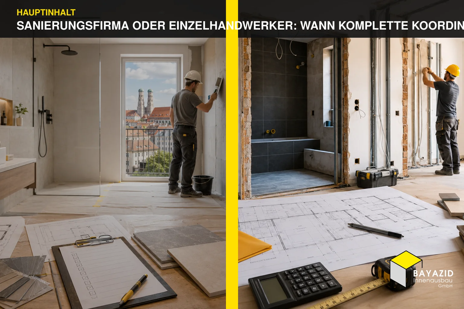 Sanierungsfirma oder Einzelhandwerker: Wann komplette Koordination besser passt