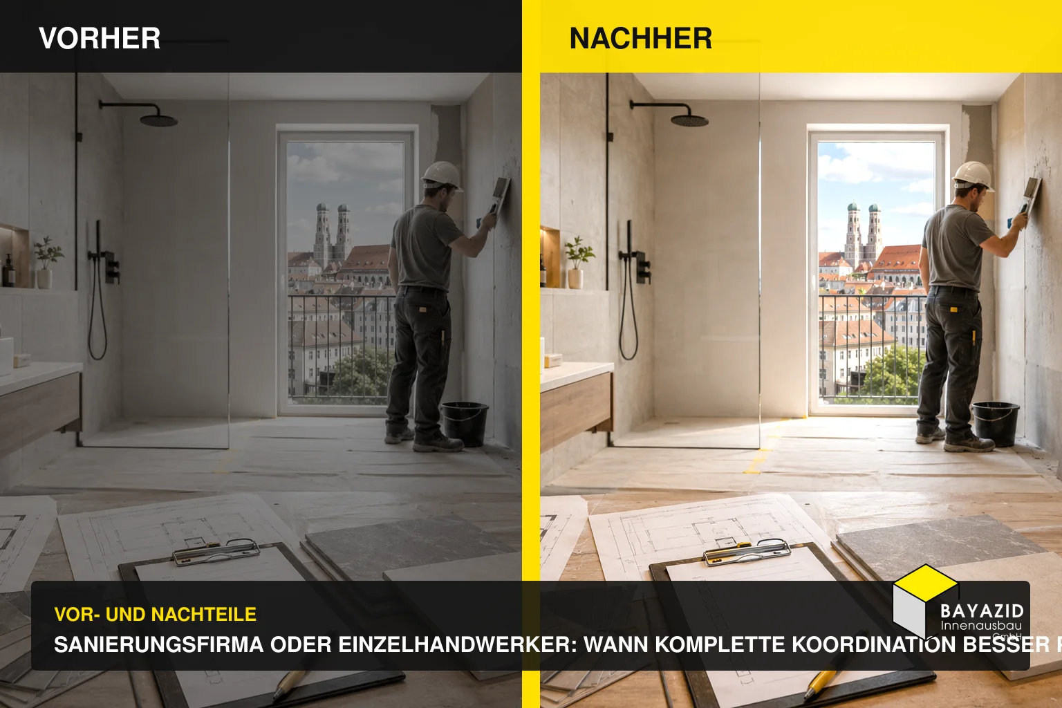 Sanierungsfirma oder Einzelhandwerker: Wann komplette Koordination besser passt