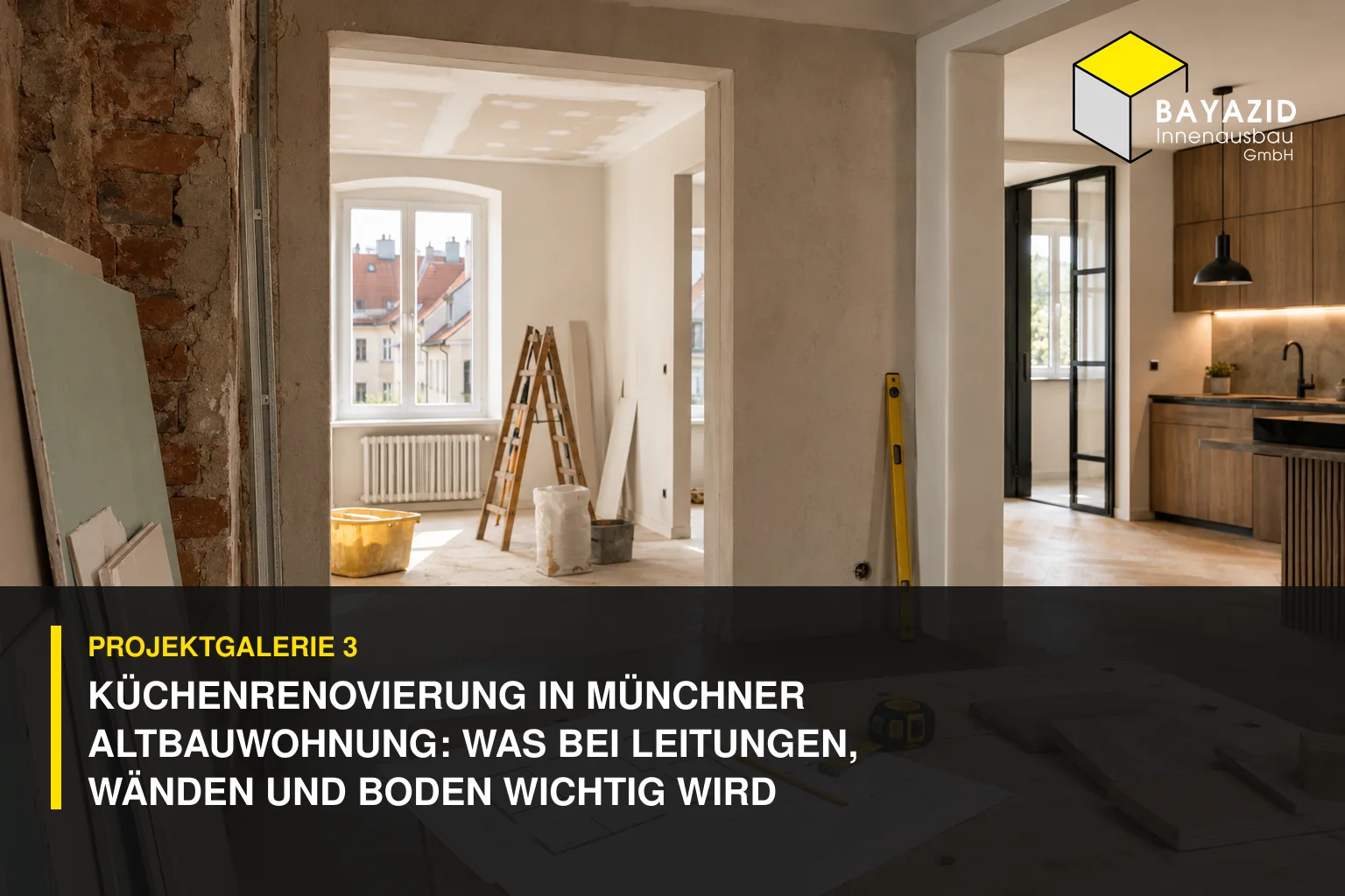 Projektgalerie 3: Küchenrenovierung in Münchner Altbauwohnung: Was bei Leitungen, Wänden und Boden wichtig wird