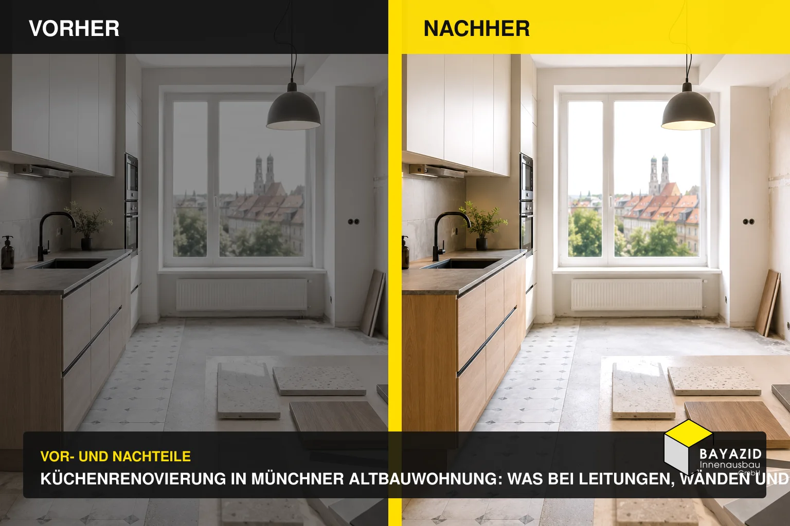 Küchenrenovierung in Münchner Altbauwohnung: Was bei Leitungen, Wänden und Boden wichtig wird