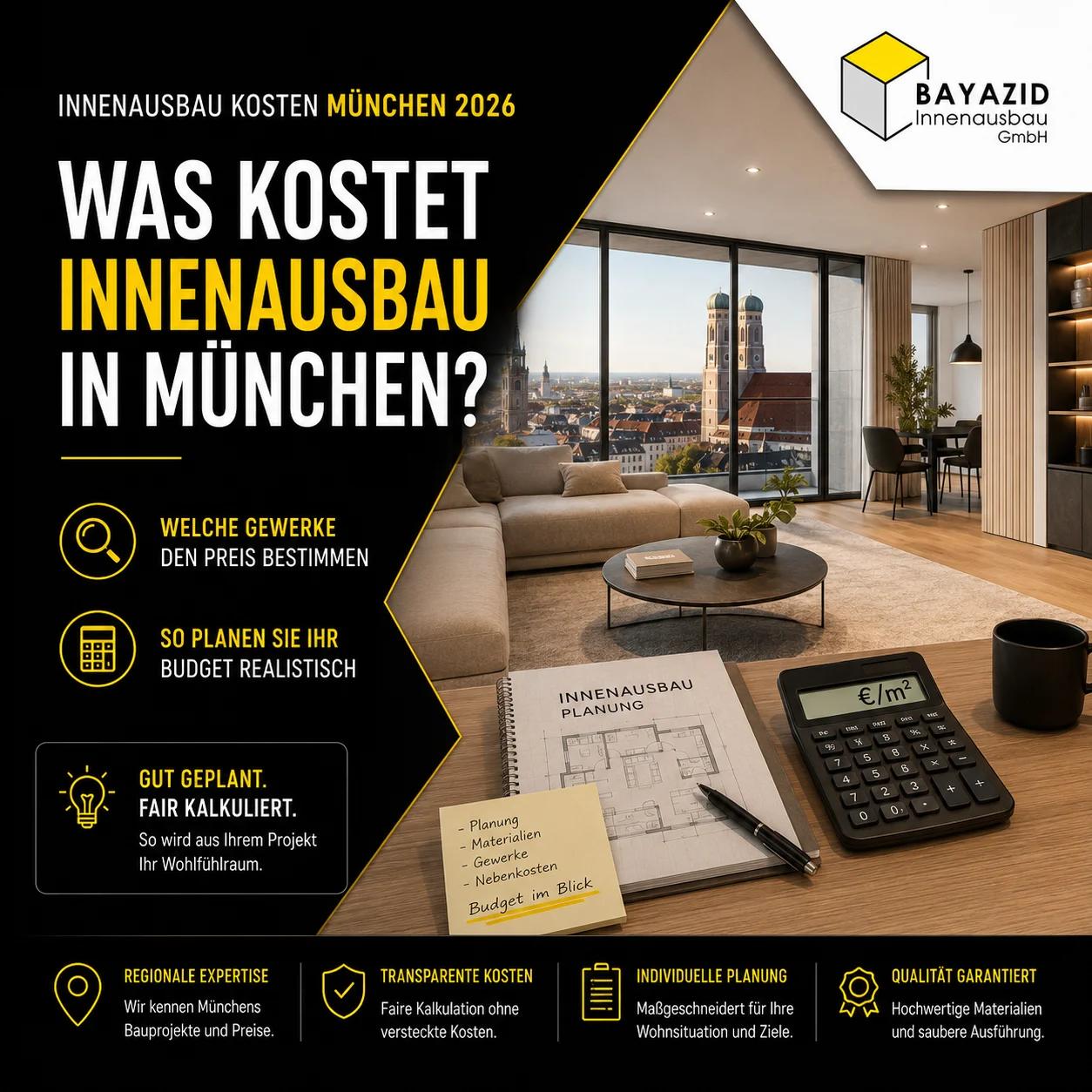 Innenausbau Kosten München 2026: Preise