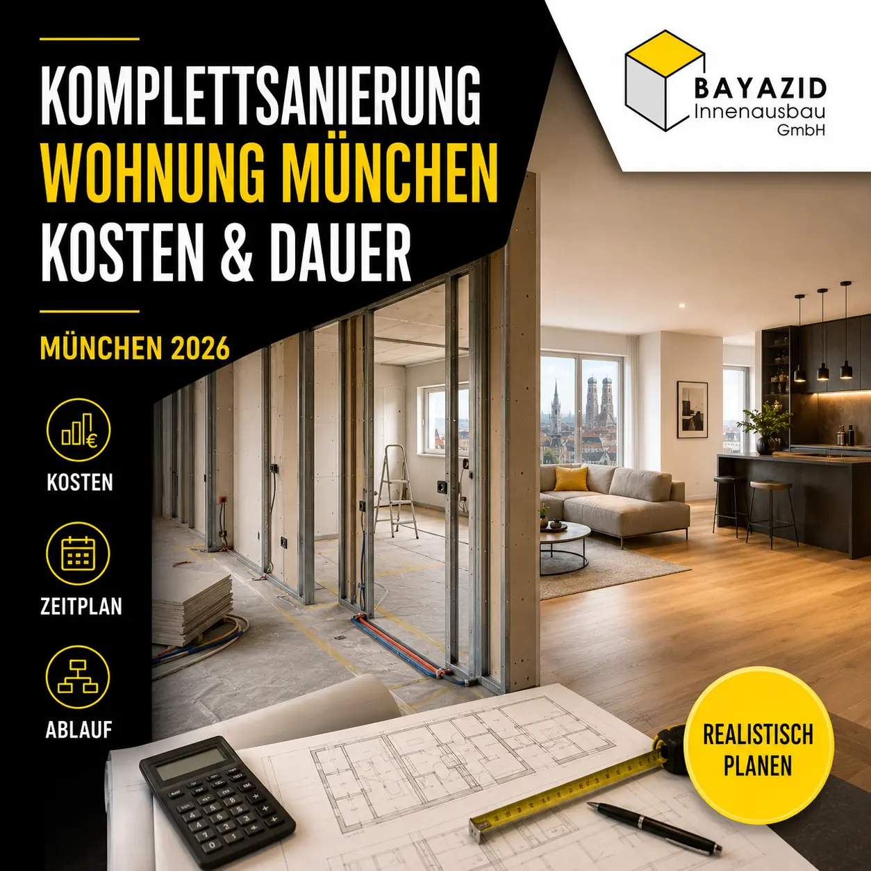 Komplettsanierung Wohnung München: Kosten & Dauer