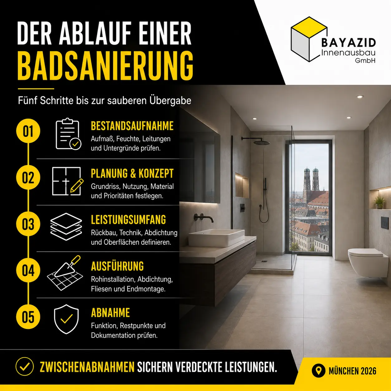 Badsanierung in München: Ablauf, Kosten, Tipps