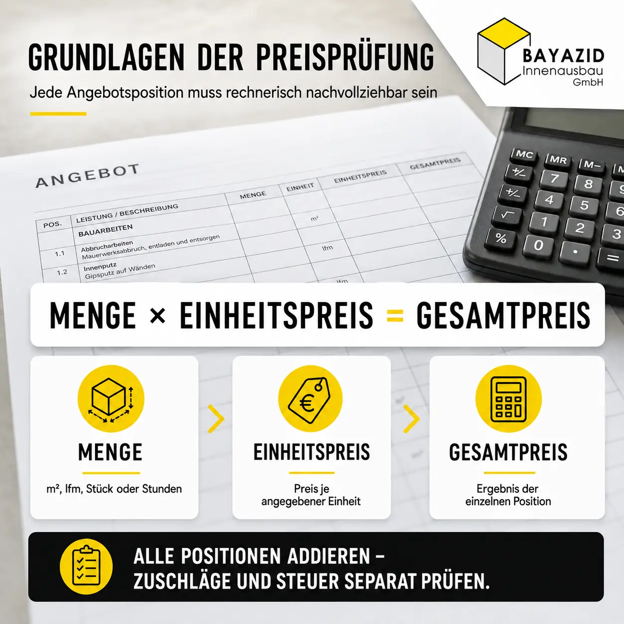 Ist mein Handwerker-Angebot zu teuer? Preise selbst gegenrechnen