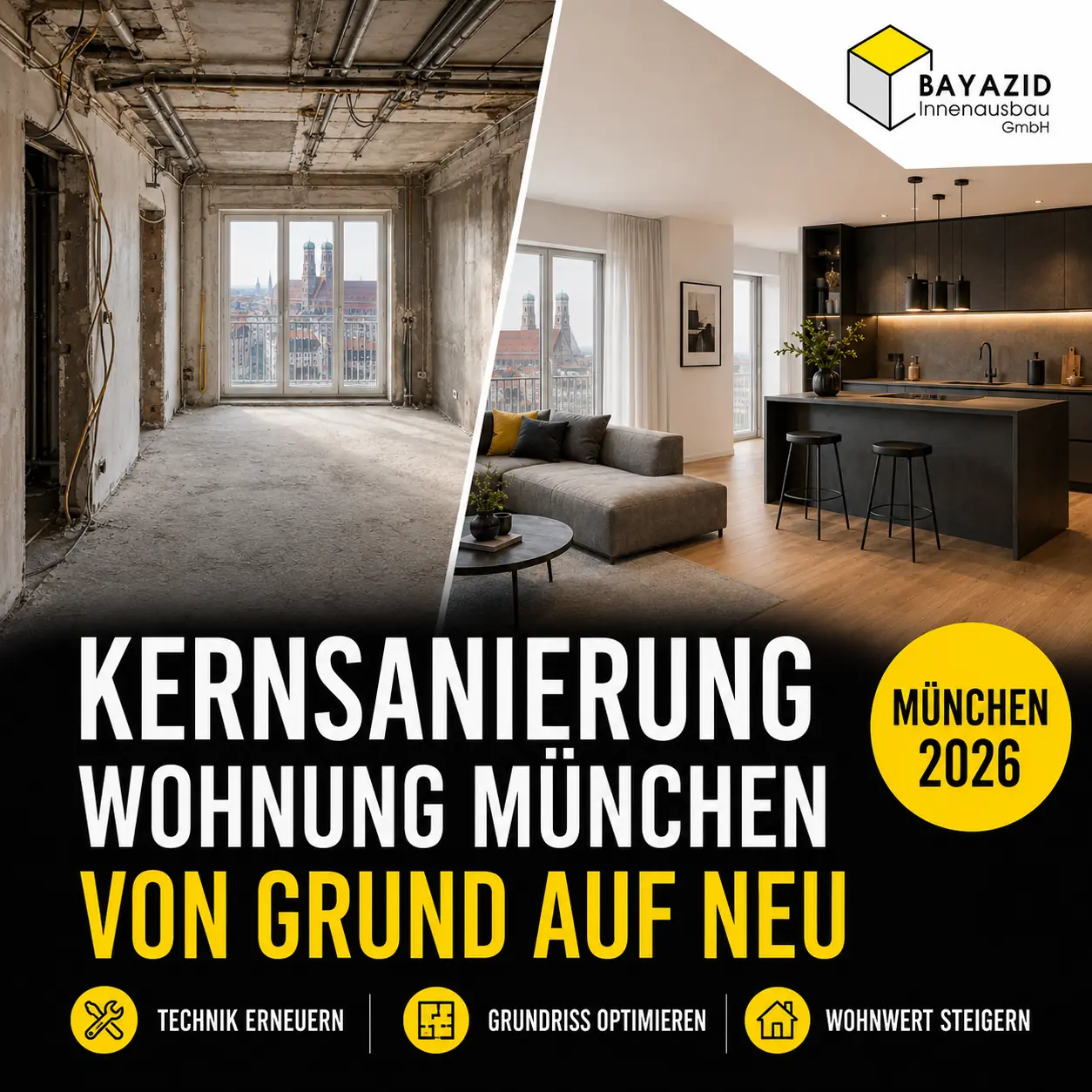 Kernsanierung Wohnung München: Von Grund auf neu