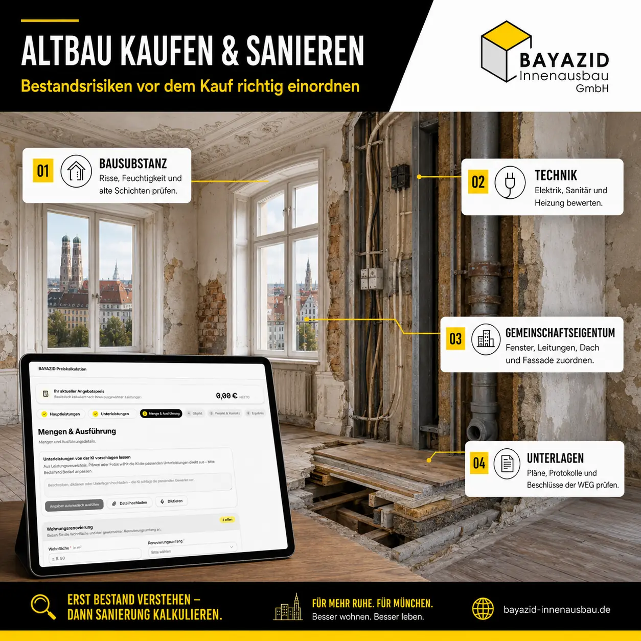Wohnung kaufen und sanieren: Kosten vor dem Kauf berechnen