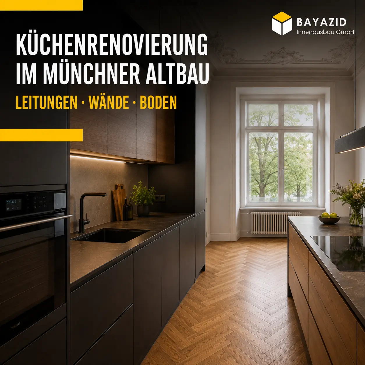 Küchenrenovierung in Münchner Altbauwohnung: Was bei Leitungen, Wänden und Boden wichtig wird