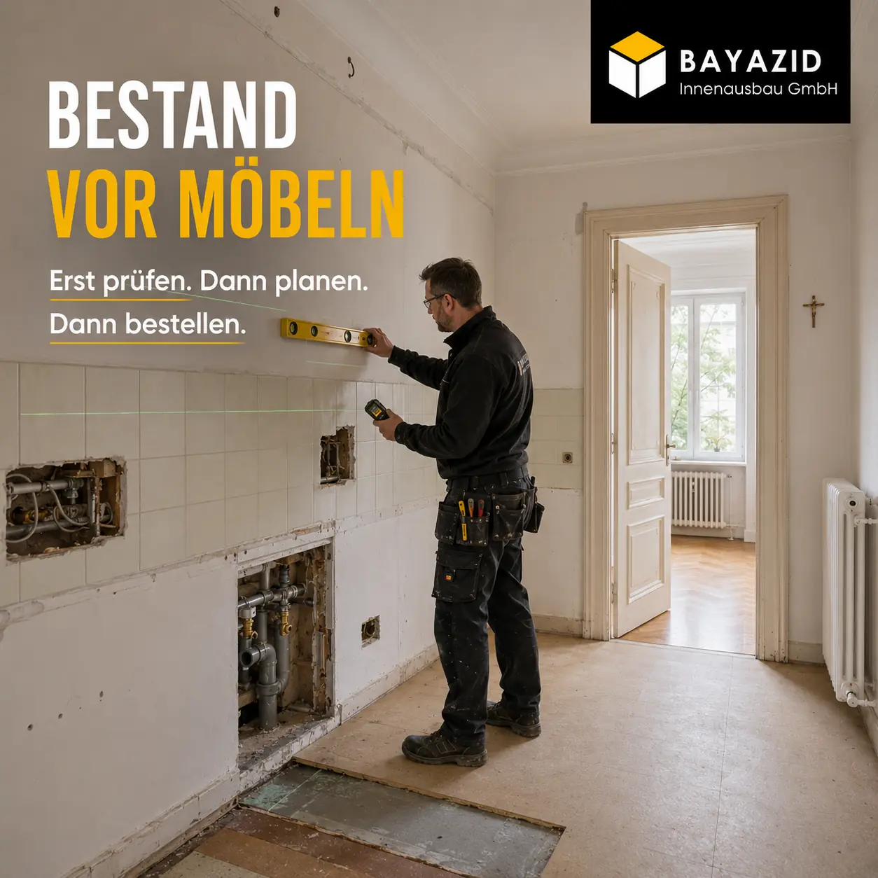 Küchenrenovierung in Münchner Altbauwohnung: Was bei Leitungen, Wänden und Boden wichtig wird