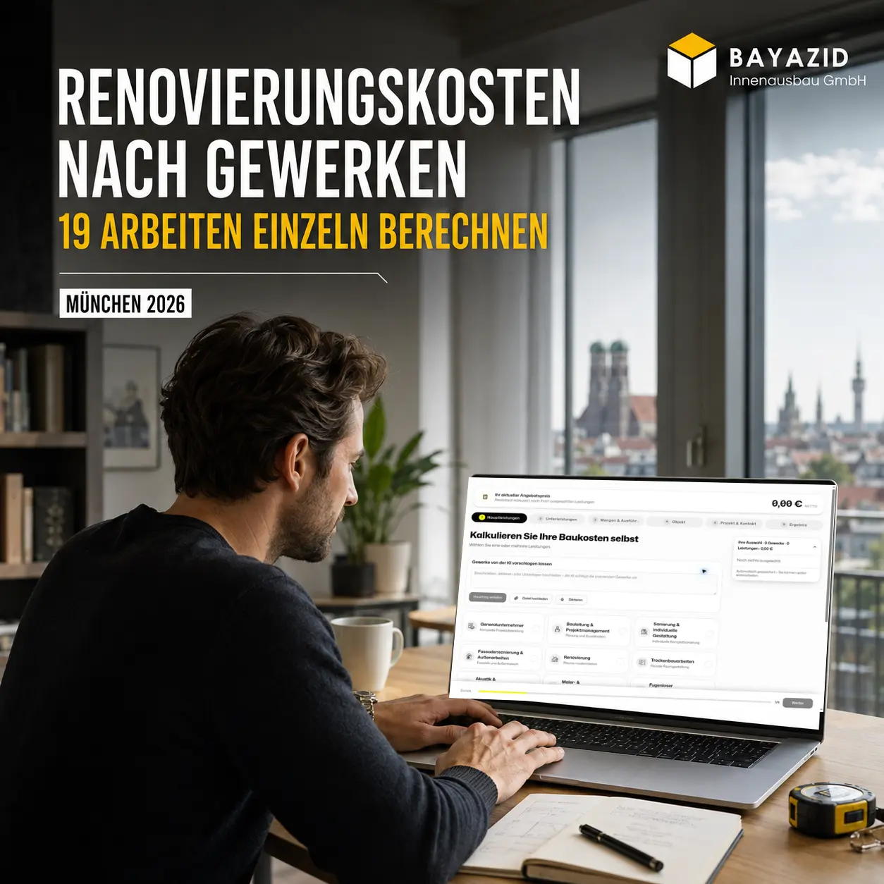 Renovierungskosten nach Gewerken: 19 Arbeiten einzeln berechnen