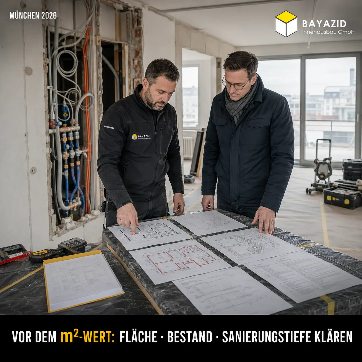 Kernsanierungskosten pro m² kalkulieren: Welche Gewerke in die Rechnung gehören