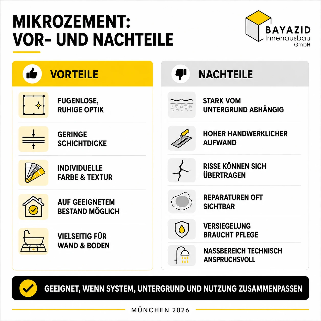 Mikrozement Vor und Nachteile