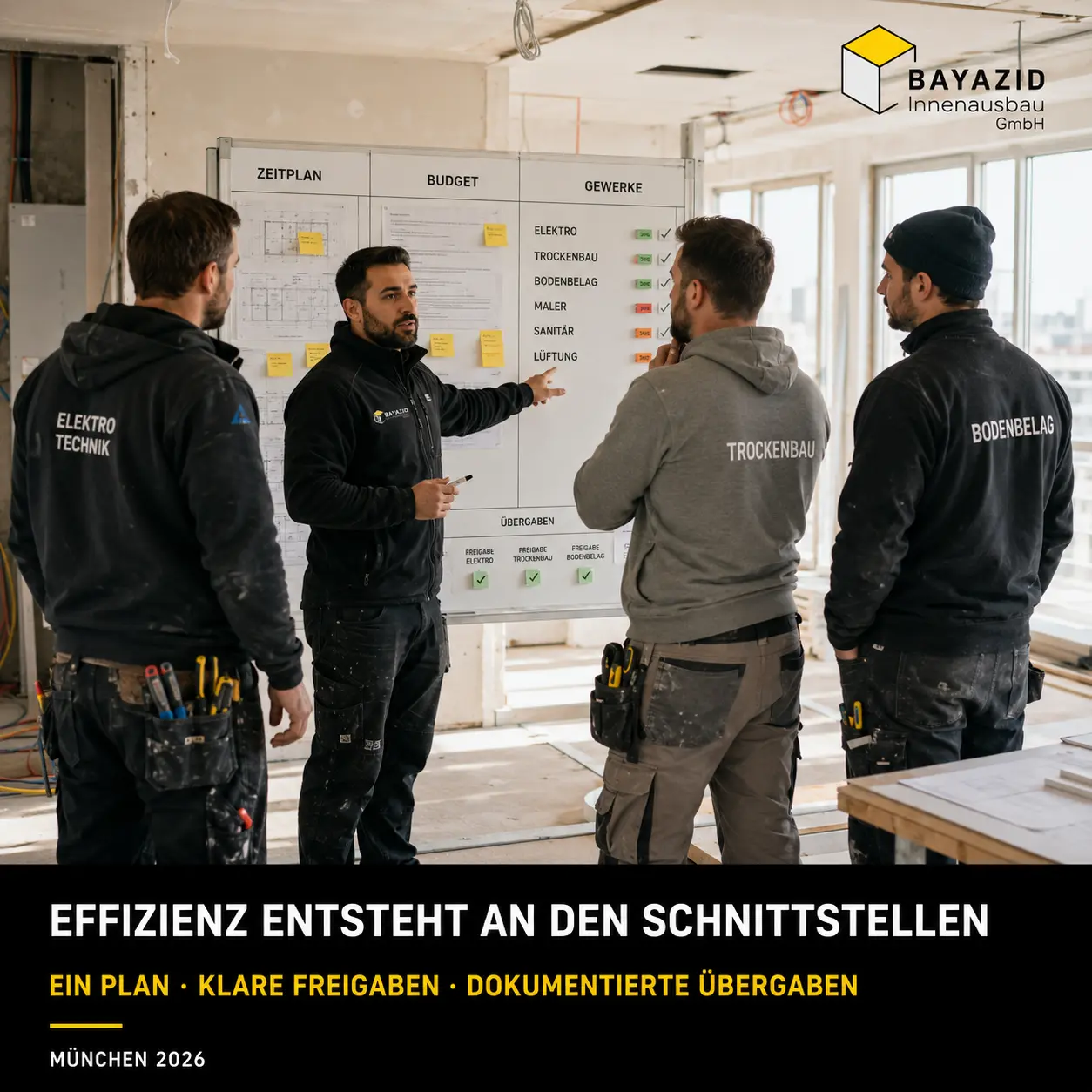 Innenausbau effizient umsetzen: Wie Zeitplan, Budget und Gewerke sauber zusammenspielen