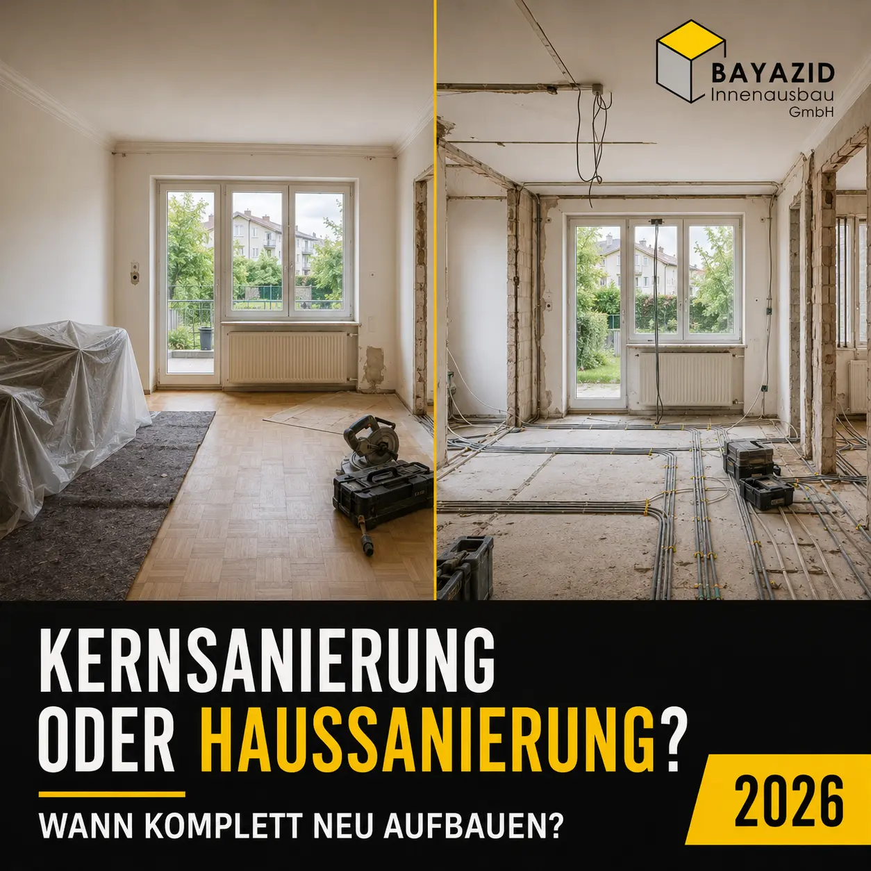 Kernsanierung oder Haussanierung: Wann ein Haus komplett neu aufgebaut werden sollte