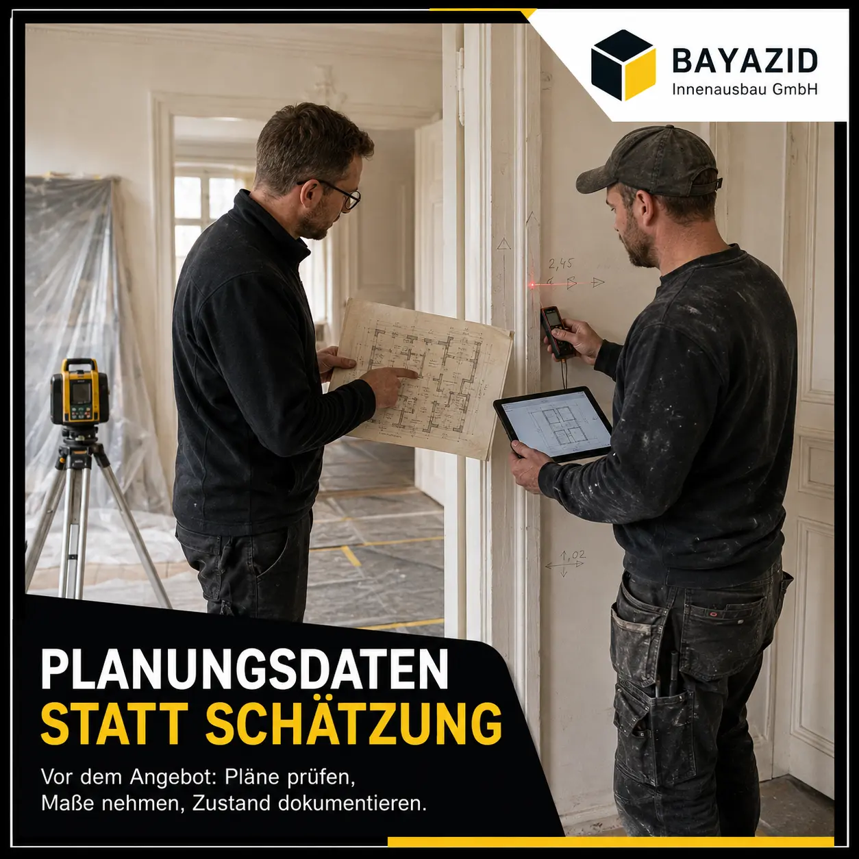 Innenausbau im Bestand: Welche Maße und Pläne vor dem Angebot nötig sind