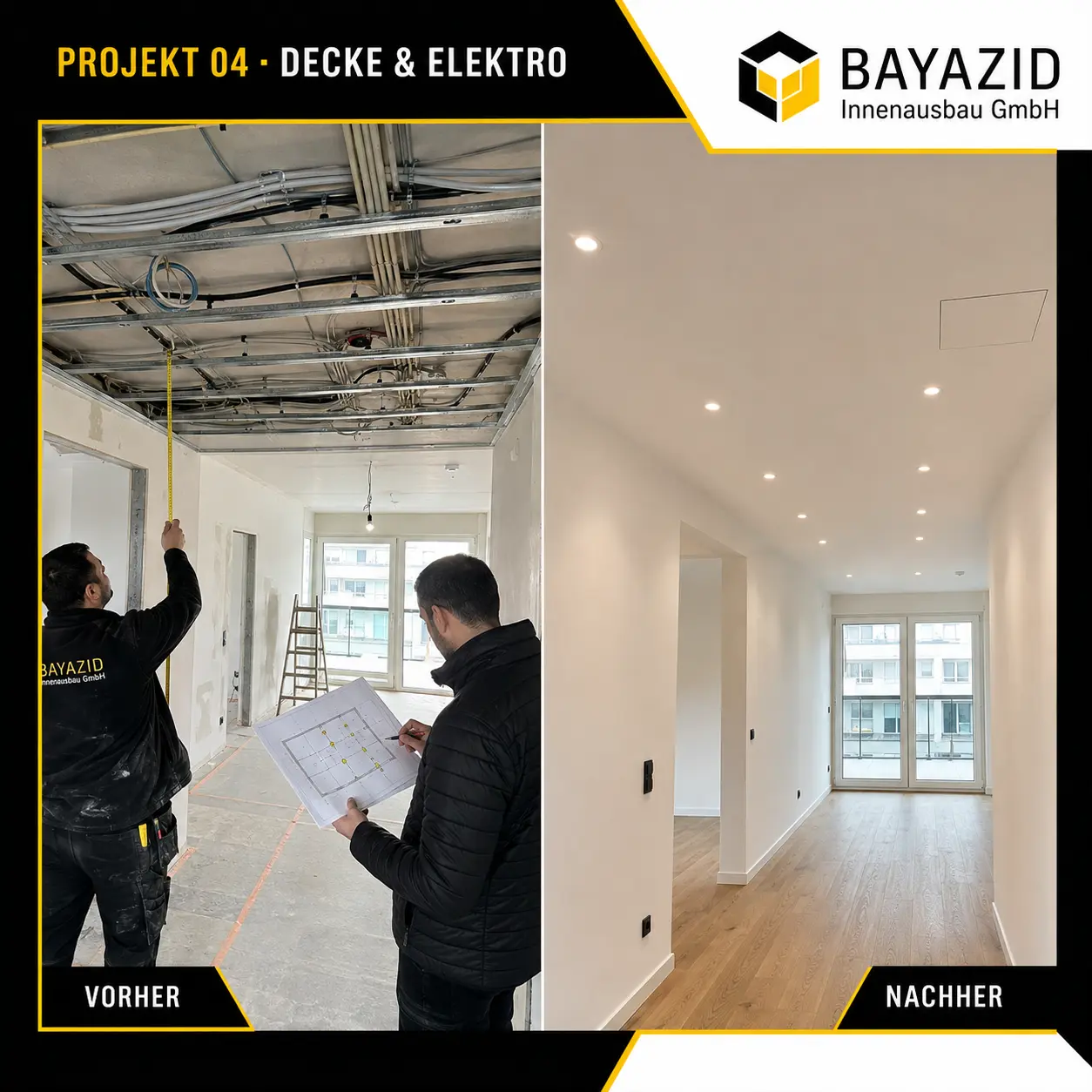 Decken- und Elektroplanung vor und nach dem Innenausbau