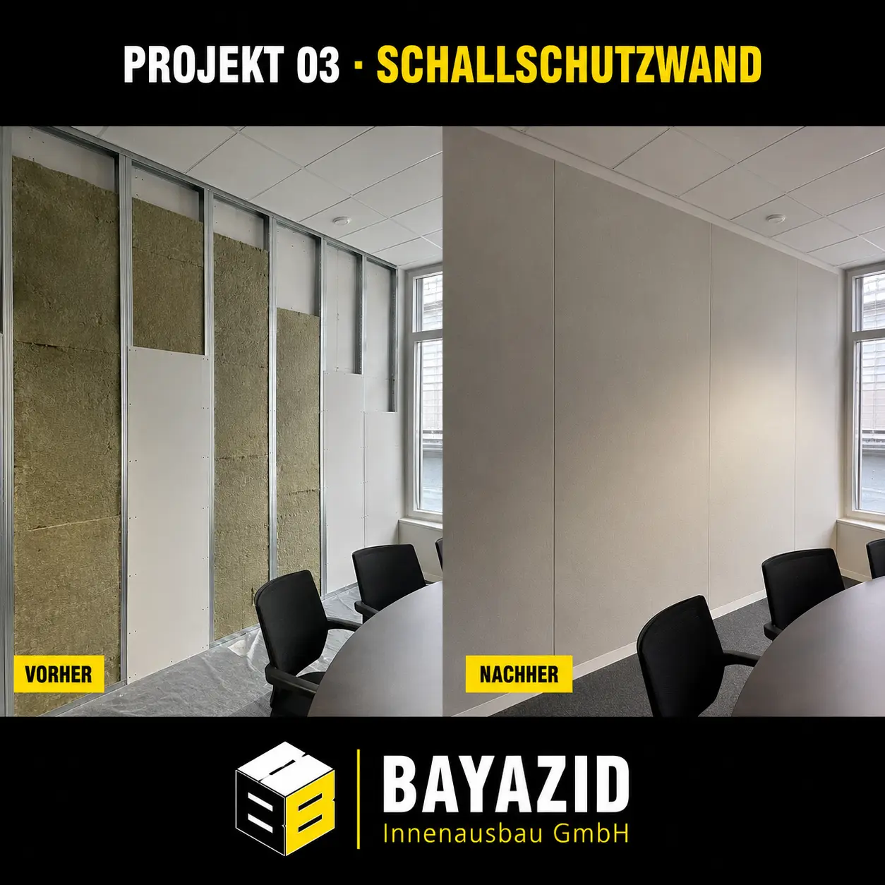 Vorher und nachher: Schallschutzwand