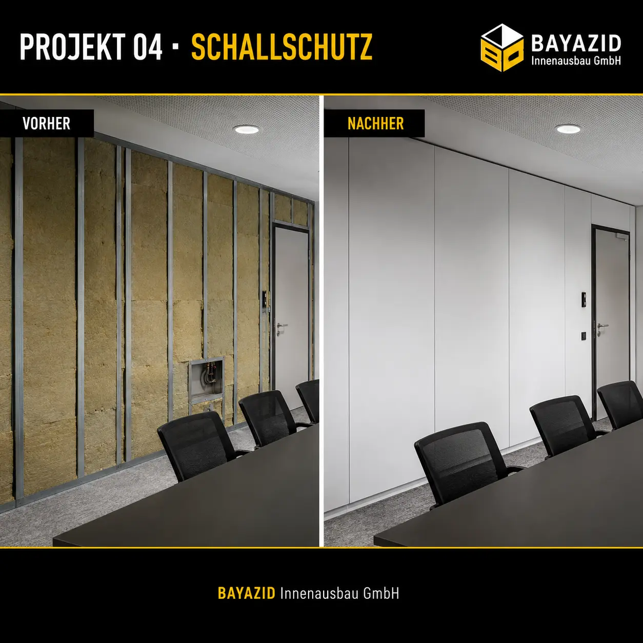 Vorher und nachher: Schallschutz