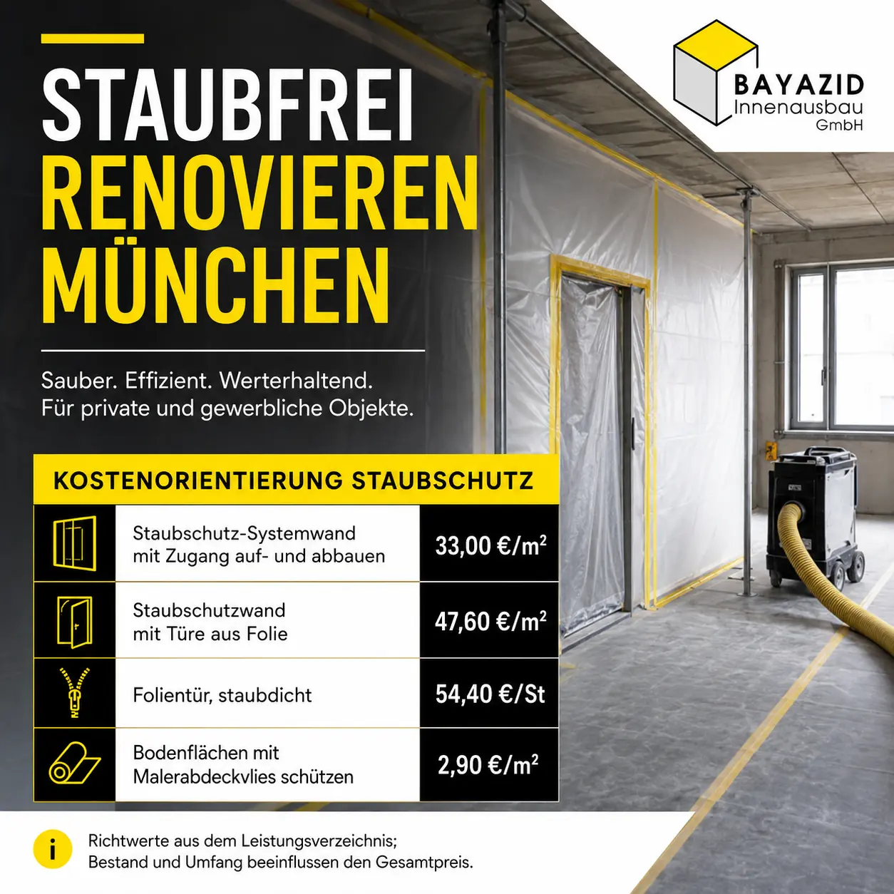 Staubfrei Renovieren München: Standards