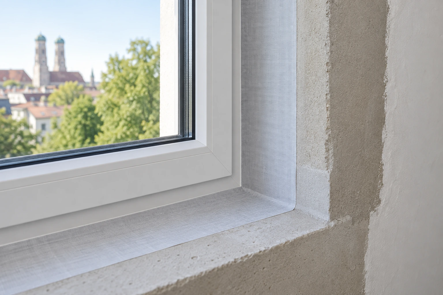 Visualisierung einer luftdichten inneren Fensteranschlussfuge