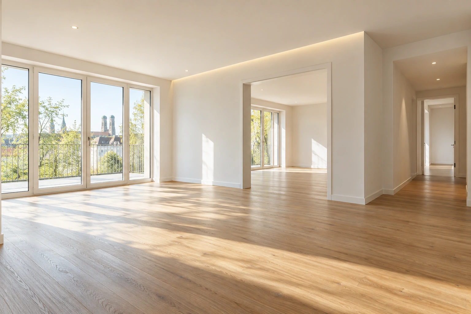 Visualisierung eines fertig koordinierten Innenausbaus nach der Bauüberwachung