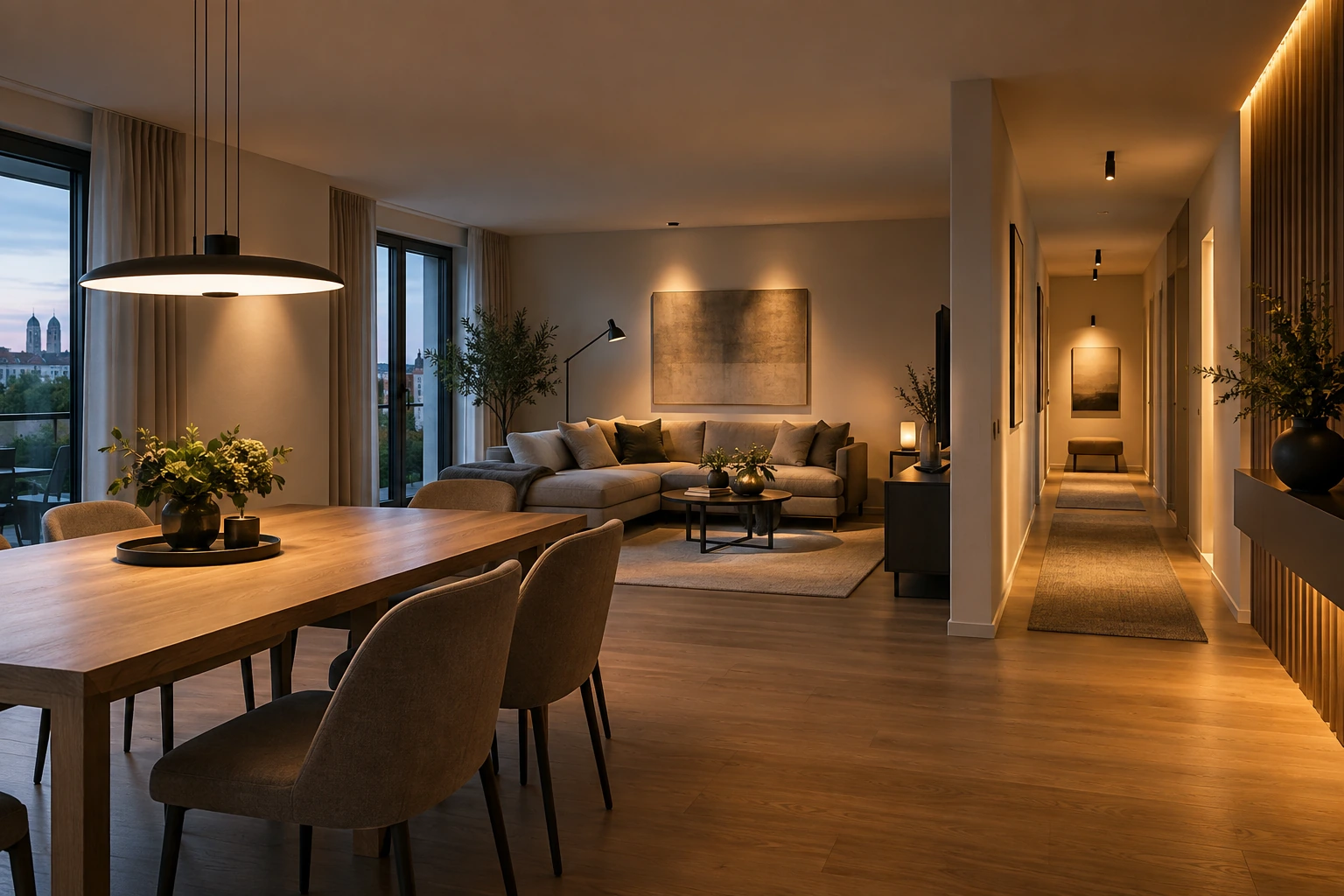 In Betrieb genommenes Lichtdesign für Essen, Lesen, Atmosphäre und Flur