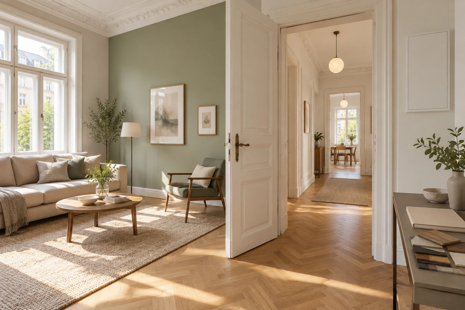 Abgestuft sanierte und renovierte Altbauwohnung mit erhaltenen Bauteilen