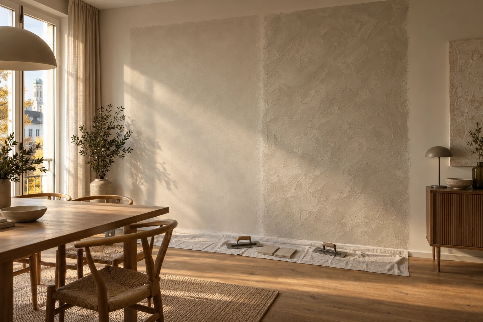 Wandputz innen modern: Materialien & Looks
