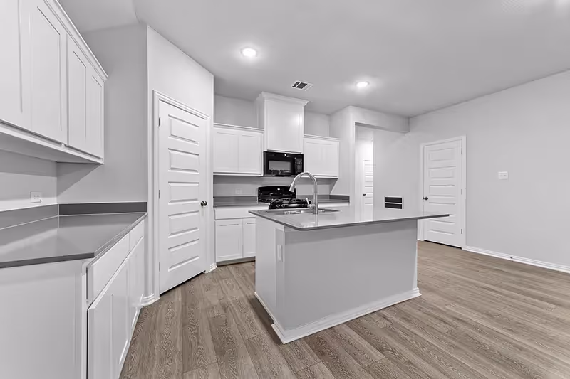 Open layout kitchen with island