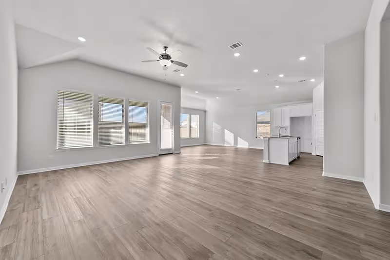 open concept living/dining and kitchen