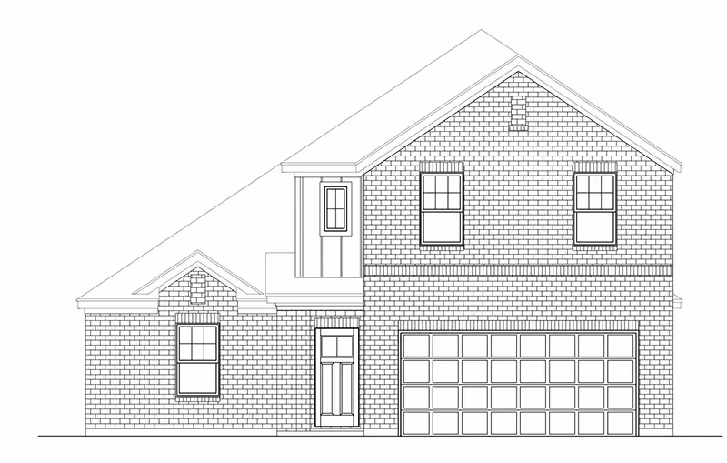 Representative drawing of two story brick home