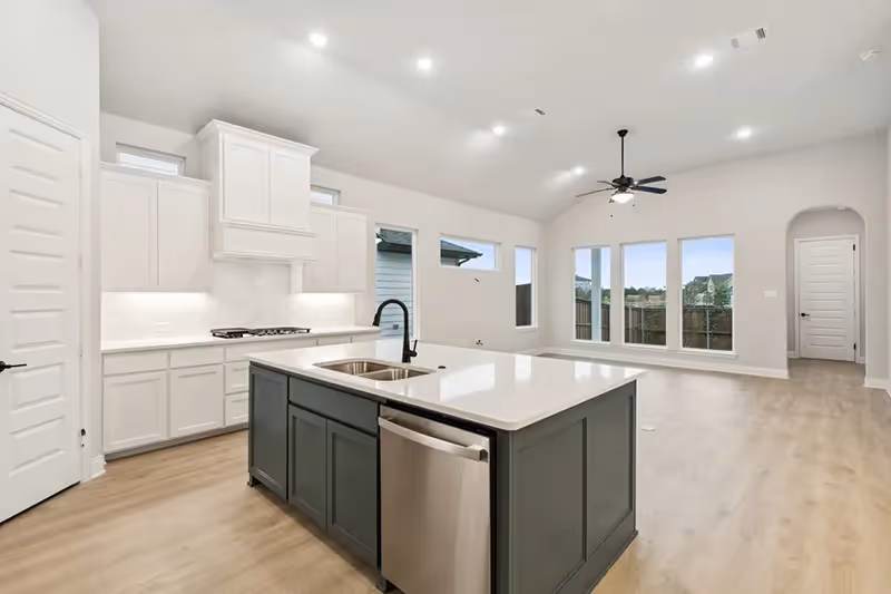 open concept living and kitchen