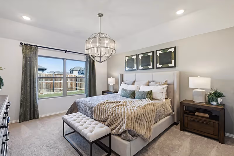 bedroom with windows