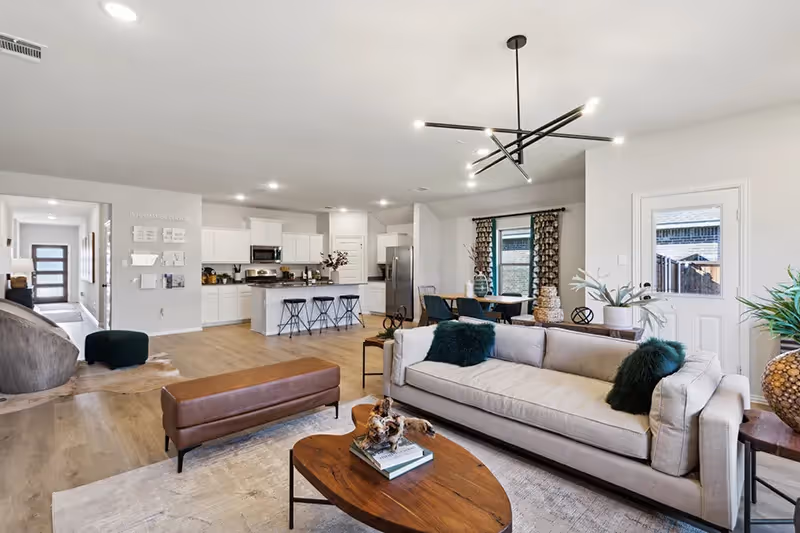 open concept living and kitchen