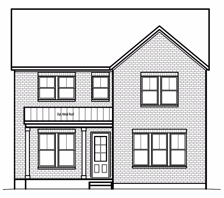 brick farmhouse elevation