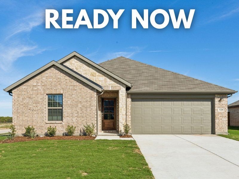 One story tan brick home