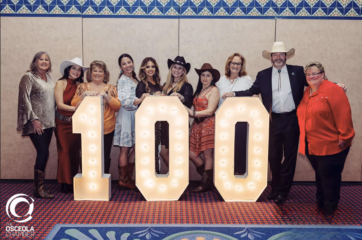 The Osceola Chamber staff celebrating its 100th Annual Meeting.