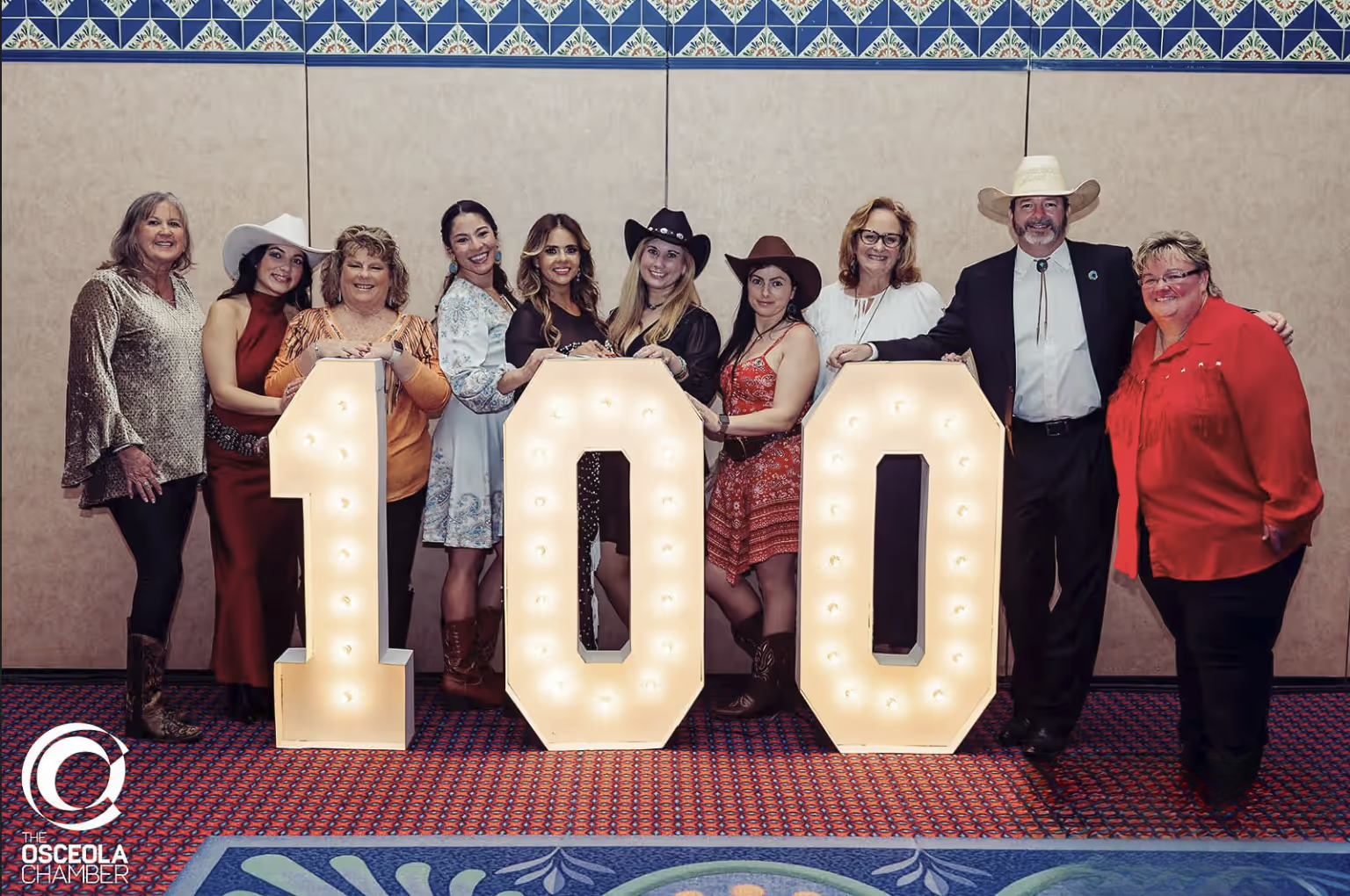 The Osceola Chamber staff celebrating its 100th Annual Meeting.