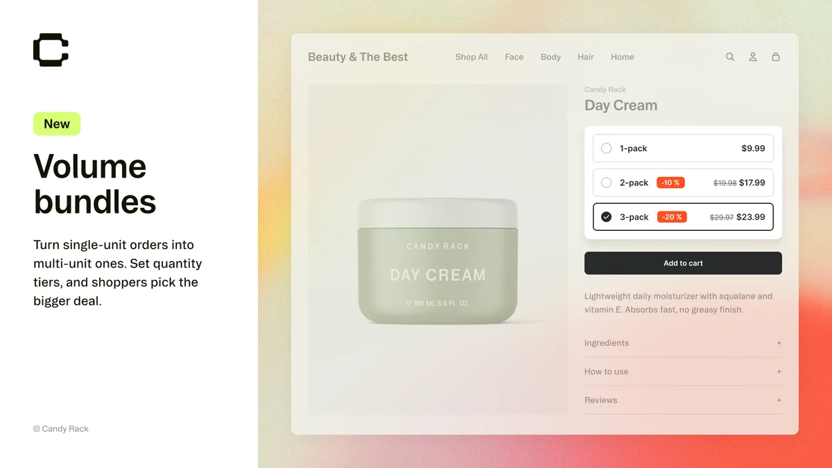 Candy Rack listing image from the Shopify App Store