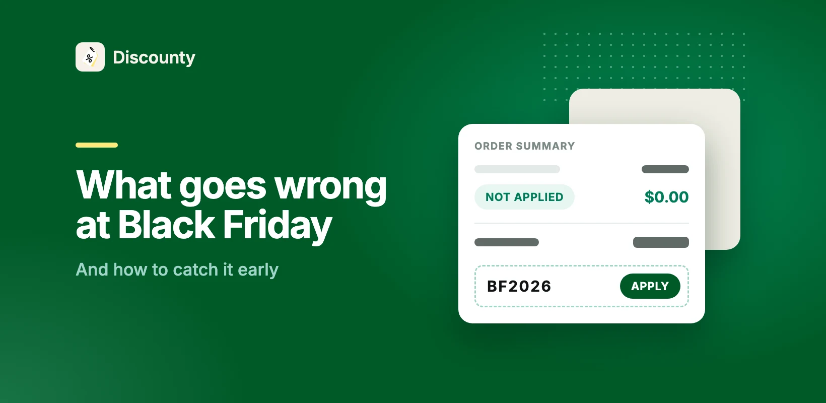 What Goes Wrong at Black Friday, and How to Catch It Early