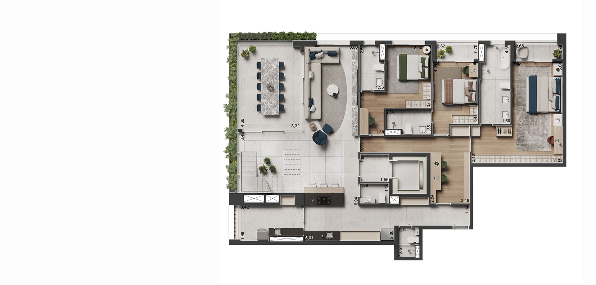 APTO. DE 348 M² / 3 SUÍTES