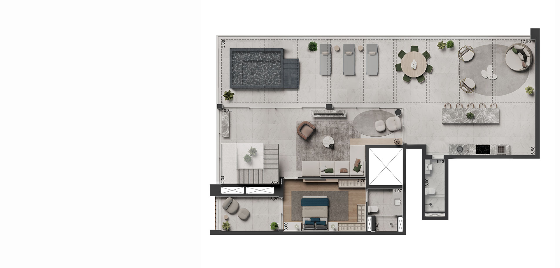 APTO. DE 348 M² / 3 SUÍTES