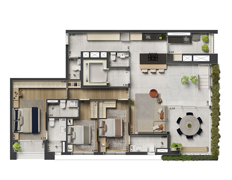 APTO. DE 280 M² 4 SUÍTES