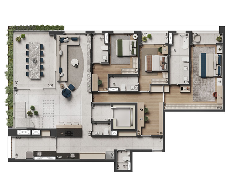 APTO. DE 348 M² 4 SUÍTES