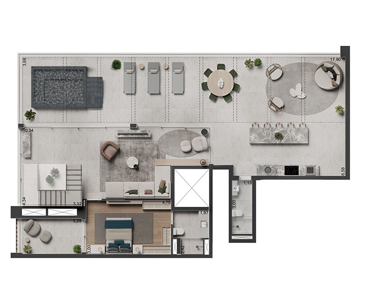 APTO. DE 348 M² 4 SUÍTES