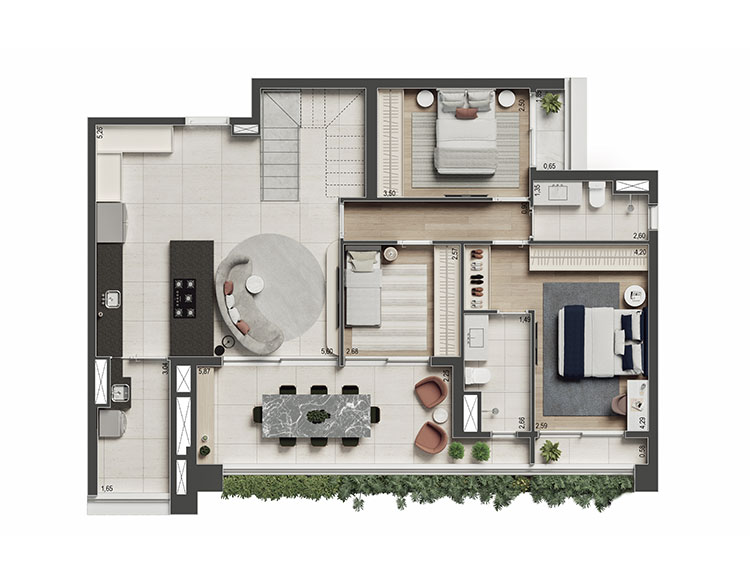 DUPLEX DE 219 M2 / 3 DORMS. (1 SUÍTE)
