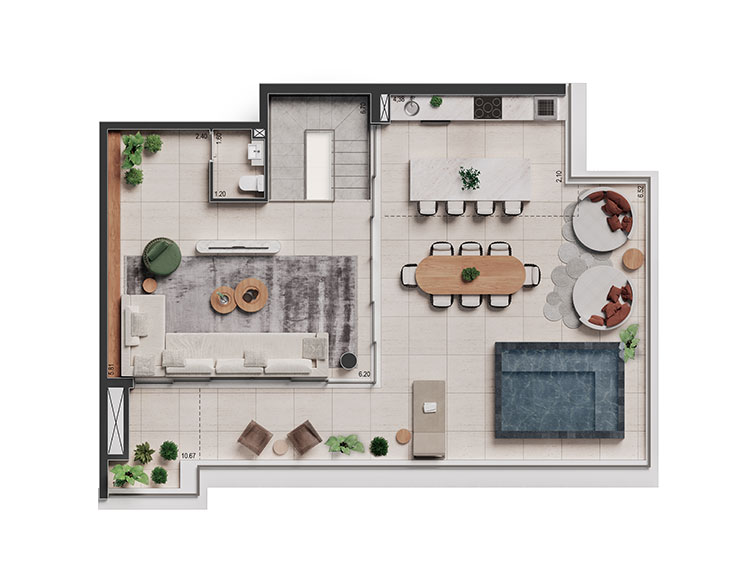 DUPLEX DE 219 M2 / 3 DORMS. (1 SUÍTE)