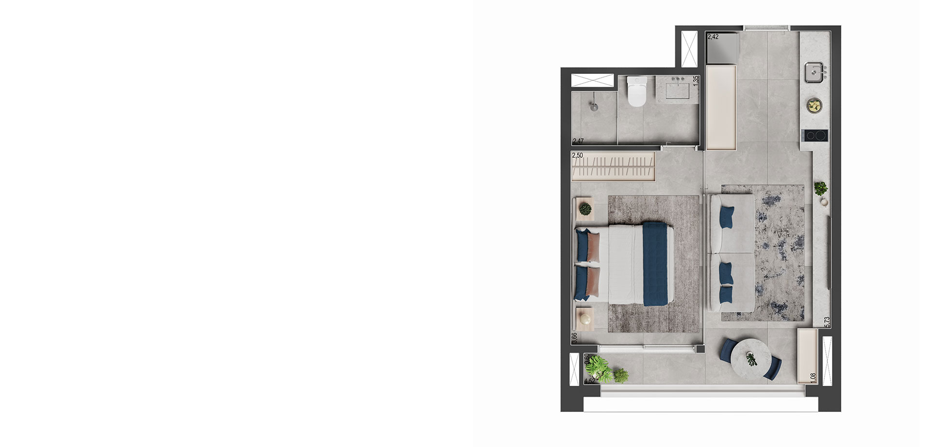 APTO DE 1 SUÍTE / 34 M2