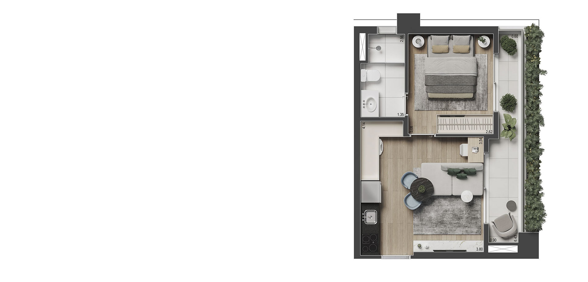 1 DORM. / 37 M²